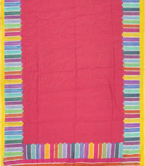 Peach Woven Synthetic Linen Saree With Printed Border-BL4186