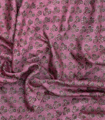 Chesnutt Pink Printed Chanderi Cotton Saree With Zari Border-CC1637