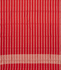 Red Handloom Chanderi Silk Cotton Saree With Zari Stripes-CC1326