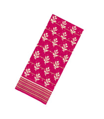 Hot Pink Printed Synthetic Dola Silk Saree With Zari Border-BL5058