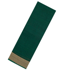 Dark Green Woven Chirala Cotton Saree With Chevron Border-CR1442