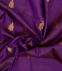 Dark Purple Handloom Kanchipuram Silk Saree With Zari Buttas-KA16907