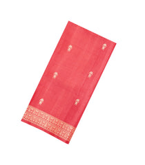 Peach Woven Tussar Silk Saree With Tribal Motifs-TU3496