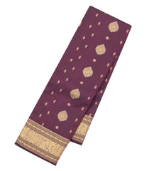Brown Woven Pure Silk Saree With Zari Buttas-EC2597