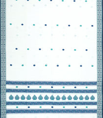 White Handloom Bengal Cotton Saree With Meena Buttas-BG1556