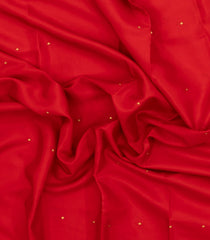 Red Woven Mysore Silk Saree With Buttas & Contrast Border-MS3623
