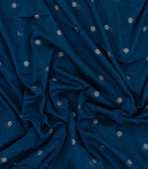 Navy Blue Woven Bengal Cotton Saree With Coin Motifs-BG1806