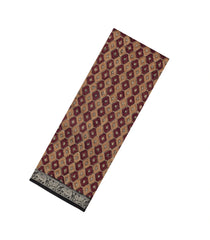 Maroon Printed Chanderi Cotton Saree With Zari Border-CC1622