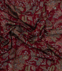 Crimson Printed Synthetic Dola Silk Saree With Viscose Border-SY0010