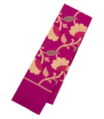 Magenta Handloom Kanchipuram Silk Saree With Meena Floral Motifs-KA14940