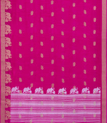 Hot Pink Printed Synthetics Dola Saree Zari Buttas-BL5306