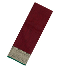 Maroon Woven Chirala Cotton Saree With Printed Blouse-CR1524