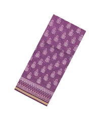 Lilac Printed Chanderi Cotton Saree With Floral Motifs-CC1479