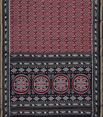 Burugndy Printed Blended Chanderi Cotton Saree With Zari Border-BL5773