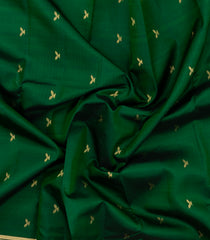 Dark Green Woven Pure Silk Saree With Zari Buttas-EC2572