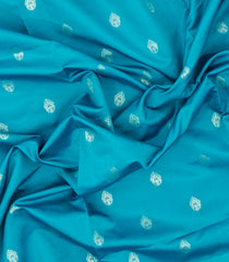 Turquoise Woven Blended Aura Saree With Zari Buttas & Zari Border-BL5809