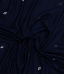 Midnight Blue Handloom Bengal Cotton Saree With Buttas-BG1956