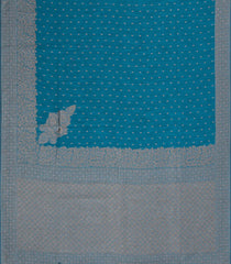 Blue Woven Art Linen Saree With Flower Motifs-BL5655