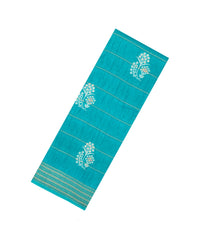 Turquoise Printed Synthetic Dola Silk Saree With Zari Motifs & Border -SY0354