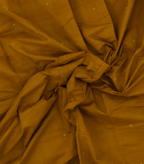 Oil Mustard Handloom Kanchi Cotton Saree With Coin Buttas-KC1571