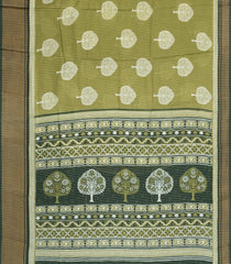 Cardamom Green Printed Synthetic Dola Saree With Zari Stripes & Border-BL5390