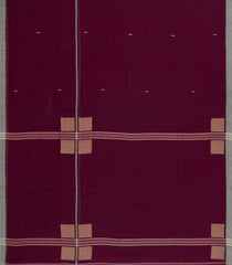 Maroon Handloom Bengal Cotton Saree With Buttas & Contrast Border-BG1971