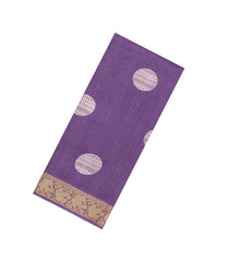 Lilac Printed Synthetics Dola Zari Lining With Jacquard Zari Border-BL5175
