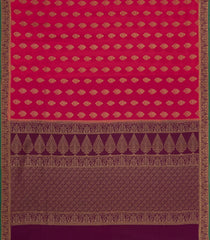 Red Woven Mysore Silk Saree With Contrast Zari Border-MS3453