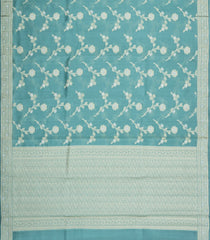 Light Blue Woven Dupion Silk Saree With Floral Buttas-DS0577