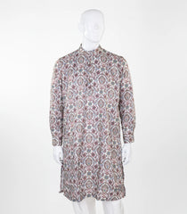 Green mid lenth kurta with floral print-EW1093