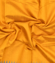Yellow Woven Dupion Silk Saree With Contrast Temple Border-DS0645