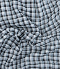 Grey Woven Linen Saree With Checks-LI0709
