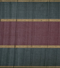 Maroon Handloom Muppagam Kanchi Cotton Saree With Checks & Contrast Border-KC1645