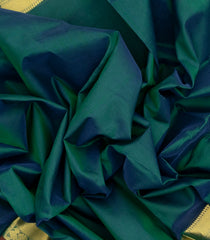 Teal Handloom Silk Cotton Saree With Buttas & Zari Border-SC3685