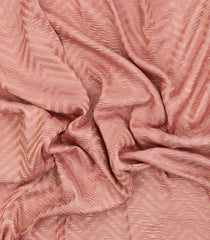 Baby Pink Woven Mysore Silk Saree With Chevron Stripes-MS3507