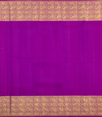 Gold Handloom Korvai Kanchipuram Tissue Silk Saree With Magenta Border-KA16284