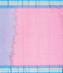 BubbleGum Pink Woven Chirala Cotton Saree With Zari Checks & Contrast Temple Border-CR1309