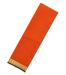 Red Woven Mysore Silk Saree With Contrast Border-MS3844
