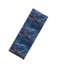 Navy Blue Printed Crepe Silk Saree With Abstract Motifs-PS0926