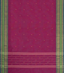 Magenta Woven Chettinad Cotton Saree With Buttas & Contrast Border-CN1927