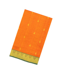 Mango Yellow Handloom Silk Cotton Saree With Buttas & Contrast Zari Border-SC4644