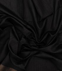 Black Handloom Tussar Silk Saree With Printed Horse Motifs -TU3207