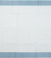 White Woven Tussar Silk Saree With Stripes-TU3315