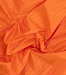 Orange Handloom Kanchipuram Silk Saree With Checks-KA15240