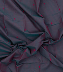 Dark Grey Woven Chettinad Cotton Saree With Contrast Border-CN1853