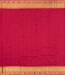 Crimson Handloom Kanchipuram Silk Saree With Floral Jaal Motifs-KA15637