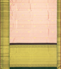 Peach Handloom Tissue Kanchipuram Silk Saree With Floral Motifs-KA16608