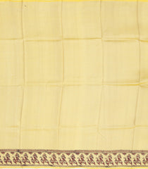 Yellow Woven Tussar Silk Saree With Printed Horse Motifs-TU2932