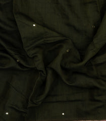 Dark Olive Printed Synthetic Viscose Dola Silk Saree With Mirror Work-SY0263