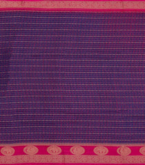 Blue Printed Synthetics Dola with Zari Stripes & Contrast Border-BL5219